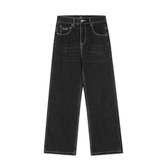 Broken Planet Contrast Stitch Denim Co-ord Set - Black Washed