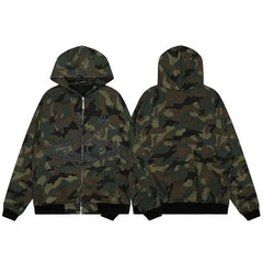 Broken Planet Camo Cracked Planet Cropped Zip Up Hoodie