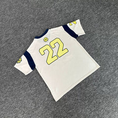 Broken Planet #22 Color Block Mesh Baseball Jersey - White Navy