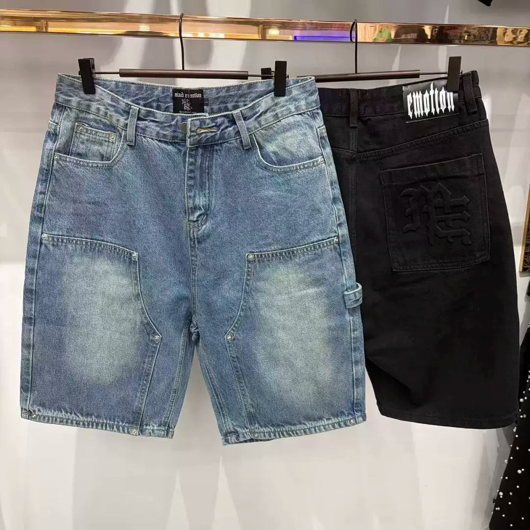 Mixed Emotion Black Denim Shorts – Gothic Emotion Label