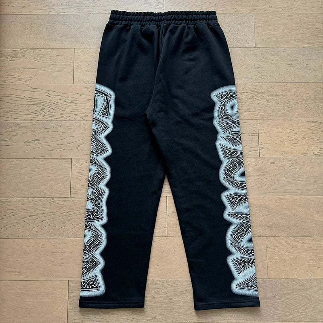 Mixed Emotion Skeleton Graphic Zip‑Up Hoodie Sweatpants Set