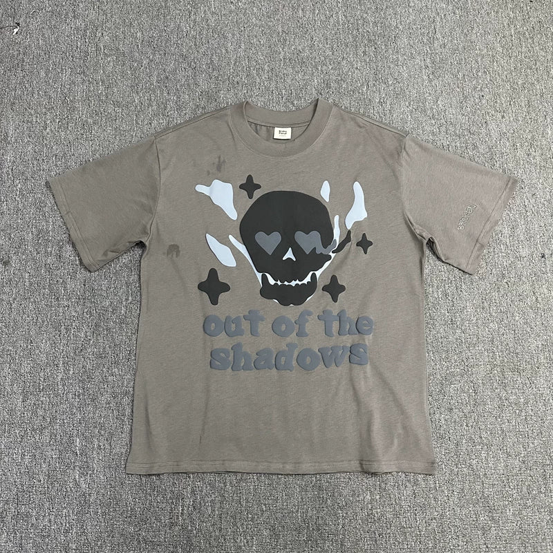 Broken Planet Out Of The Shadows Skull Graphic T-Shirt - Taupe Grey