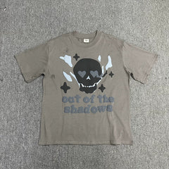 Broken Planet Out Of The Shadows Skull Graphic T-Shirt - Taupe Grey