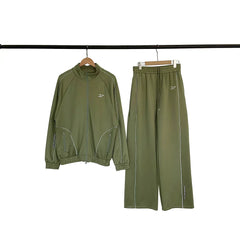 Broken Planet Piping Trim Track Jacket & Wide Leg Pants Set - 3 Colors Available