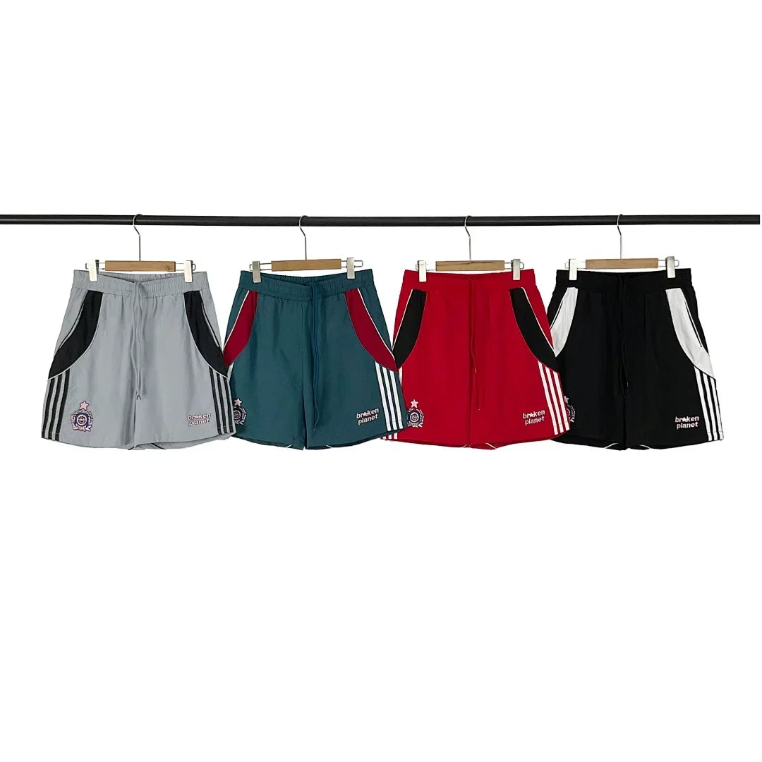 Broken Planet 3‑Stripe Retro Track Shorts (4 Colors)