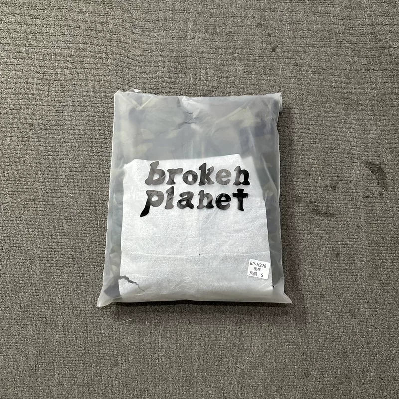 Broken Planet Camo Cracked Planet Cropped Zip Up Hoodie