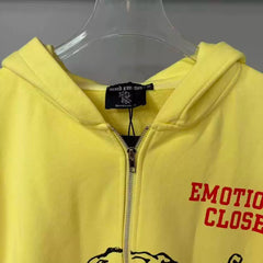 Mixed Emotion Gradient Cupid Graphic Zip‑Up Hoodie