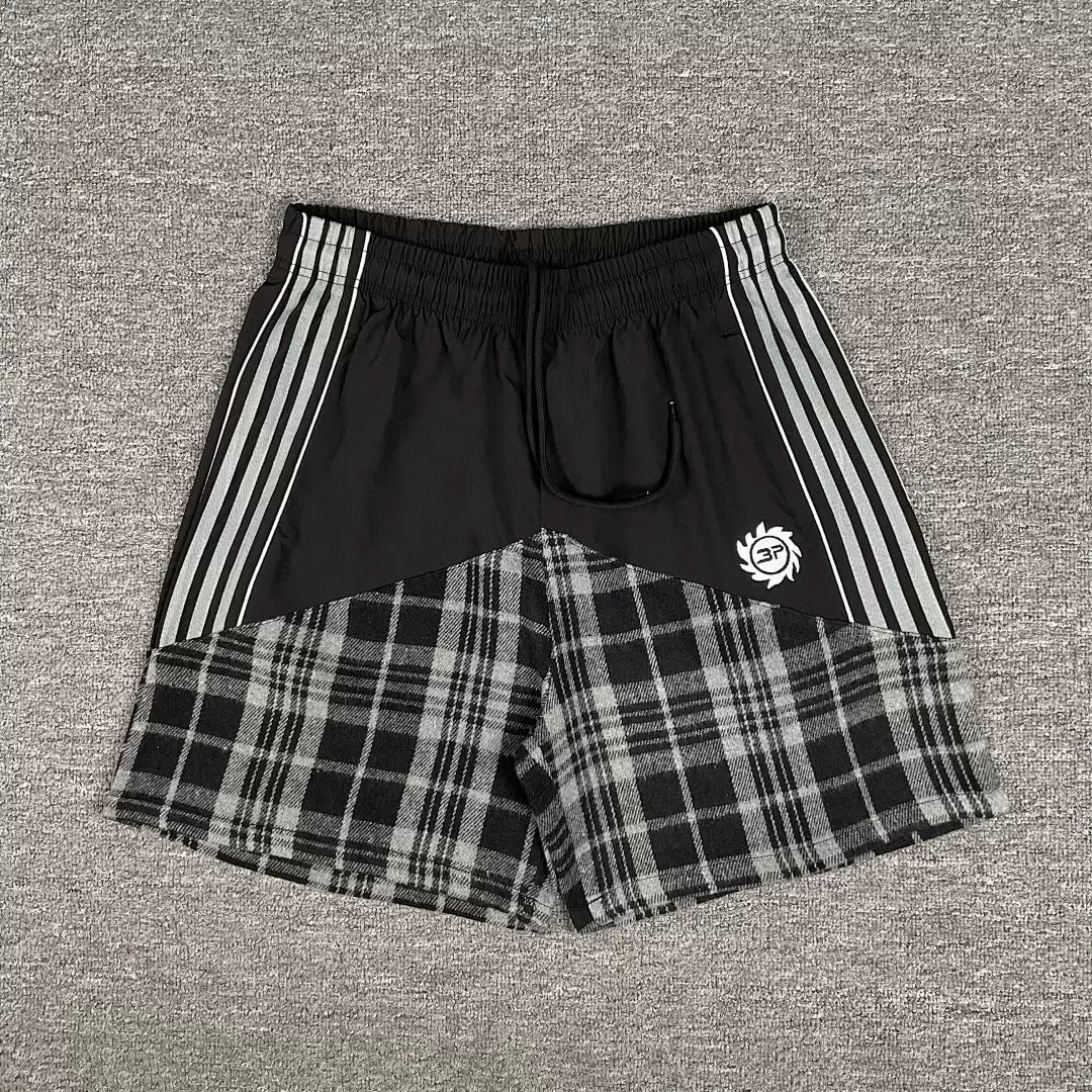 Broken Planet Multi‑Stripe Plaid Patchwork Shorts‑4 Colors
