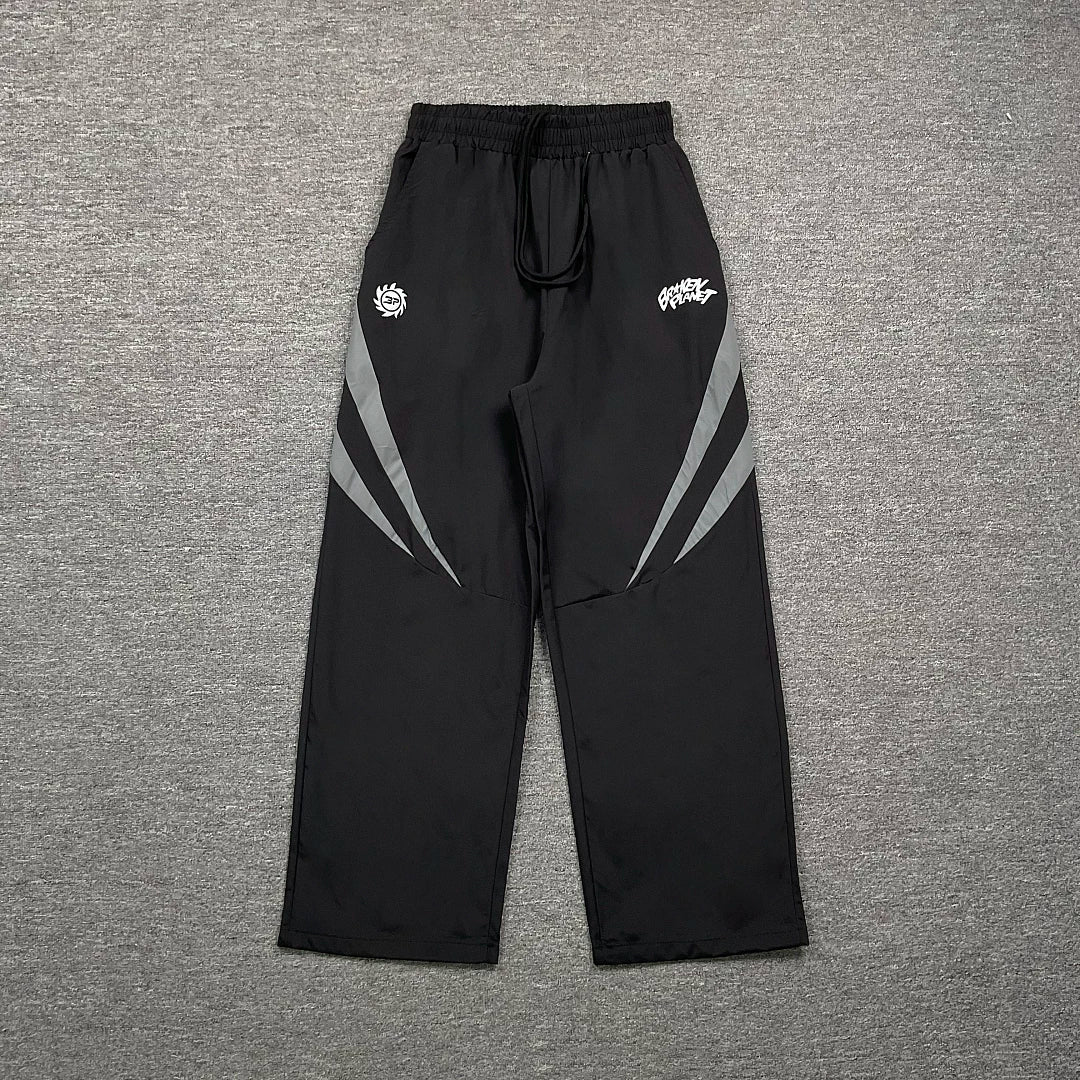 Broken Planet Angular Color‑Block Wide Leg Track Pants‑4 Colors