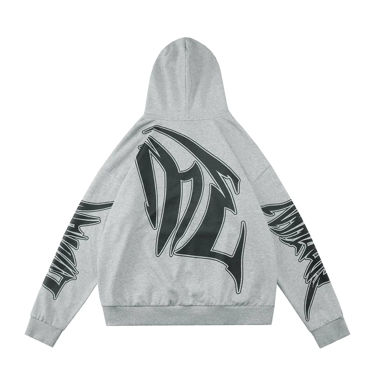 Mixed Emotion Grey Hoodie – Black Art Font Back Print