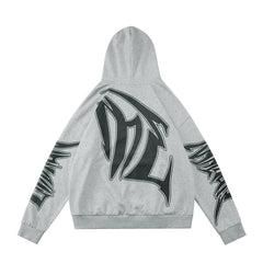 Mixed Emotion Grey Hoodie – Black Art Font Back Print