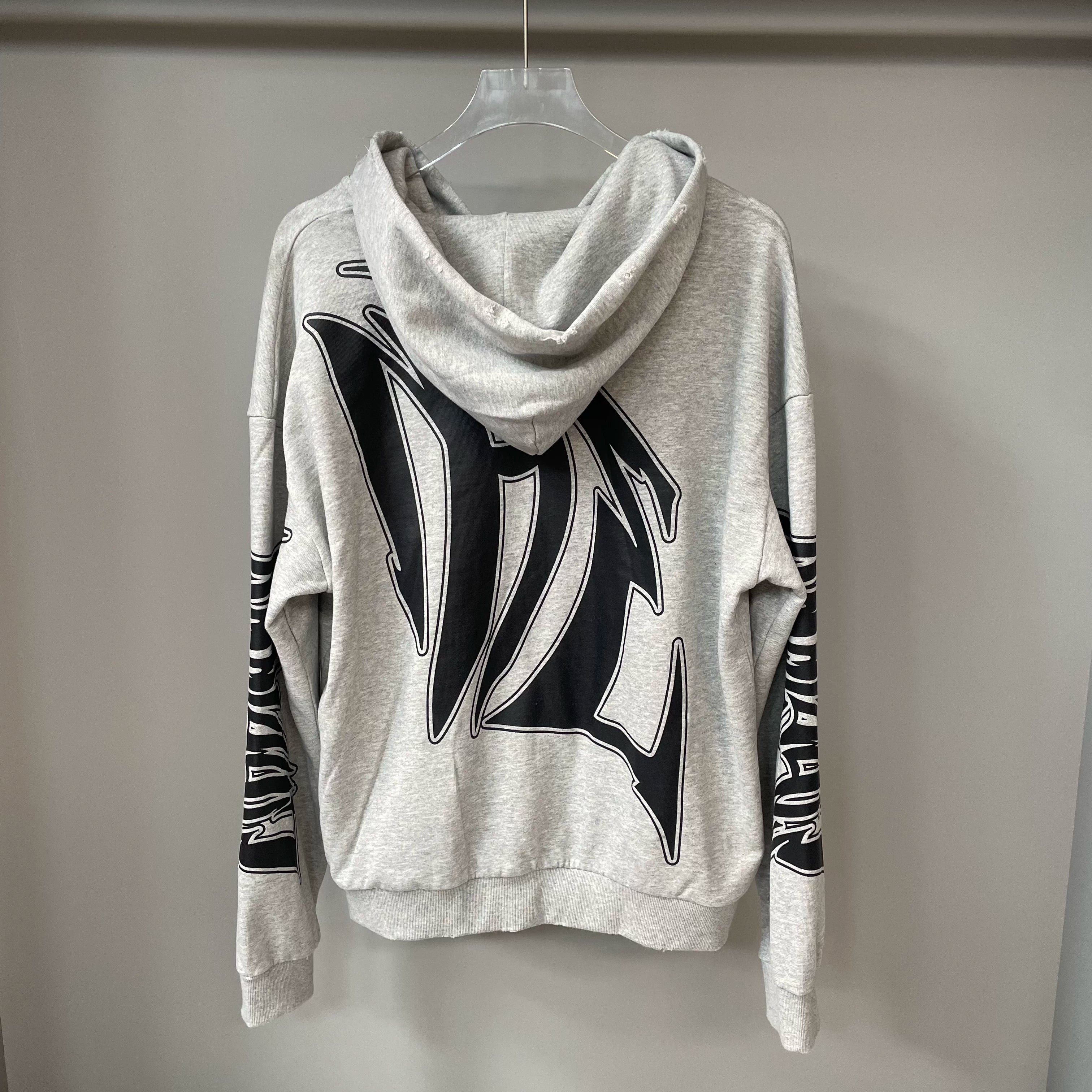 Mixed Emotion Grey Hoodie – Black Art Font Back Print