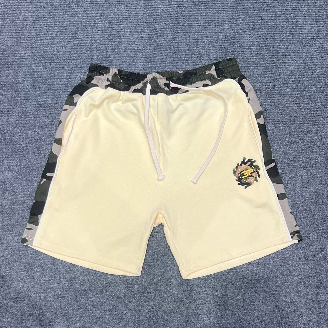 Broken Planet Camo Trim Embroidered Sweat Shorts‑3 Colors