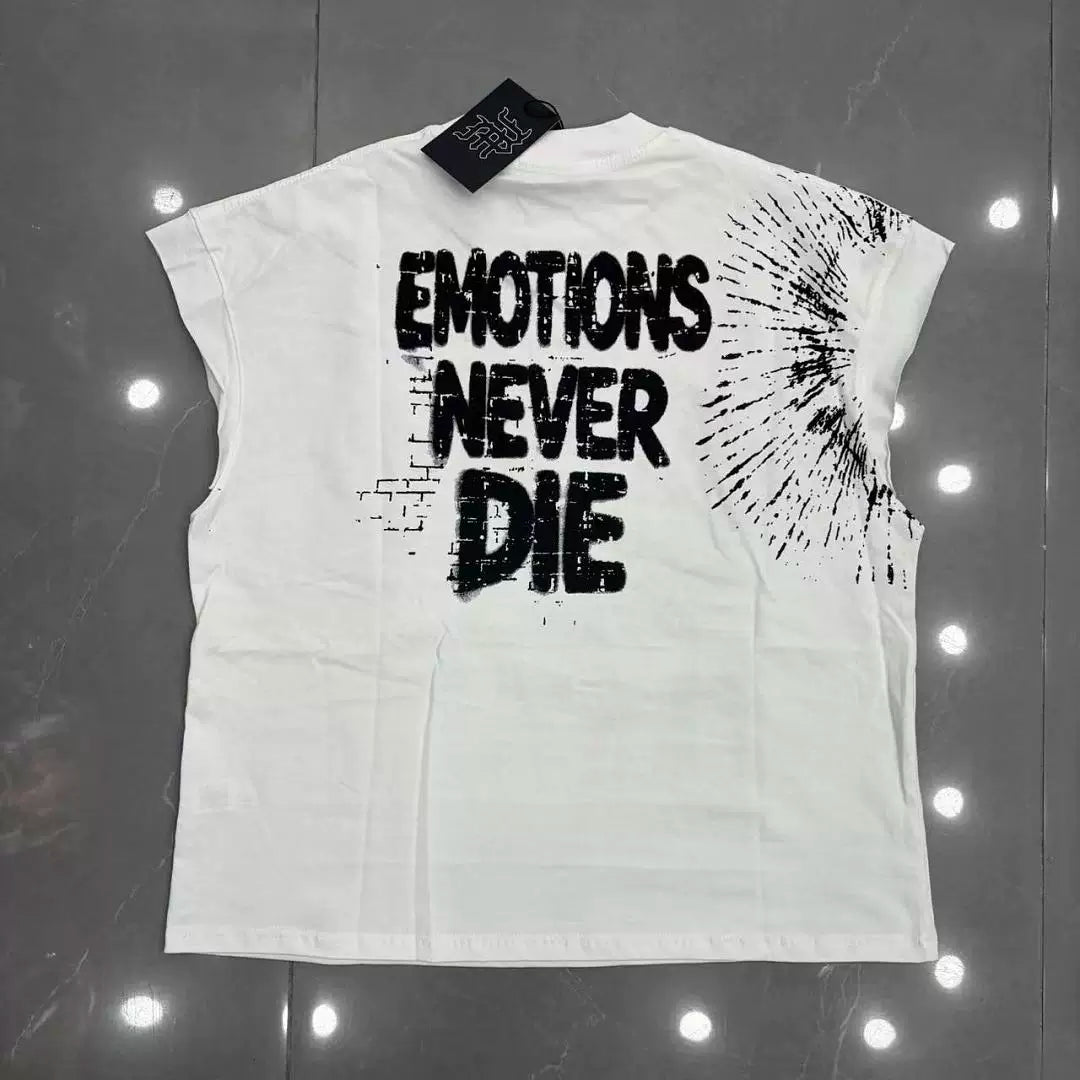 Mixed Emotion White Tank Top – Emotion Denied Dark Print