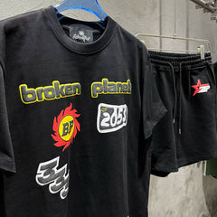 Broken Planet 2053 Graphic Matching Short Set - 2 Colors Available