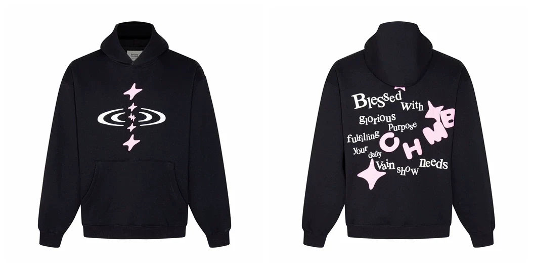 Broken Planet Blessed With Glorious Purpose Black Oversized Graphic Hoodie