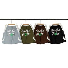 Broken Planet Alien Skull Graphic Color Block Nylon Shorts - 4 Colors Available
