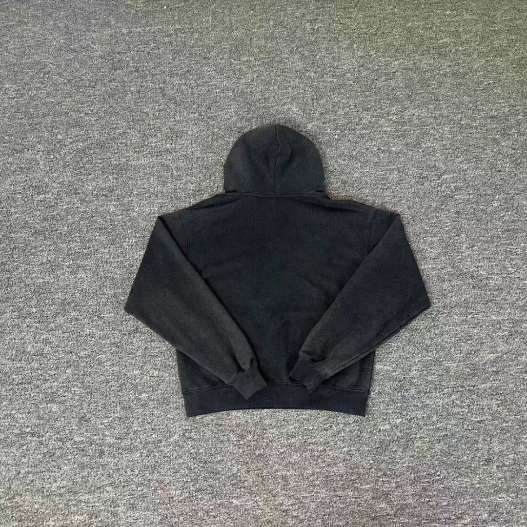 Broken Planet Minimal Embroidery Washed Black Matching Tracksuit Set