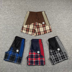 Broken Planet Multi‑Stripe Plaid Patchwork Shorts‑4 Colors