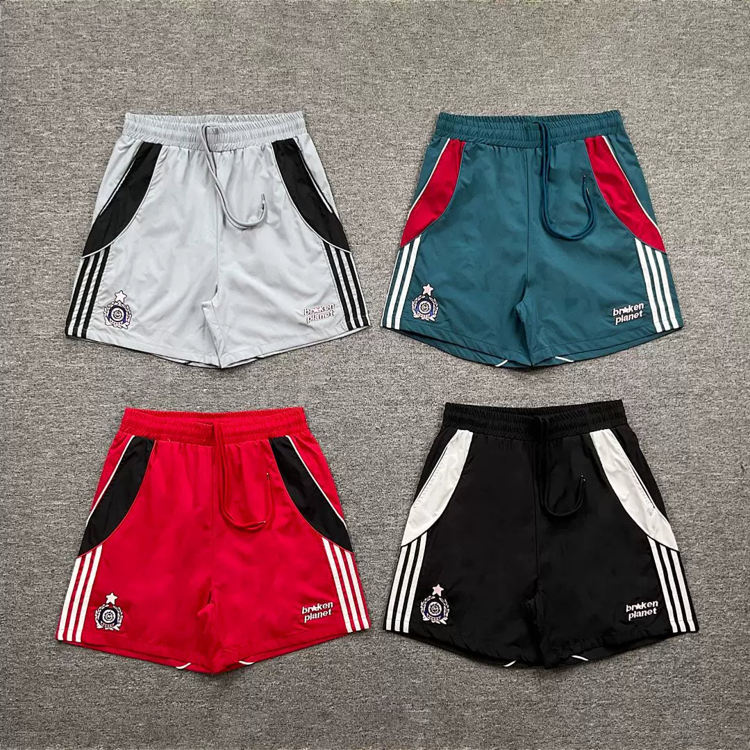 Broken Planet 3‑Stripe Retro Track Shorts (4 Colors)