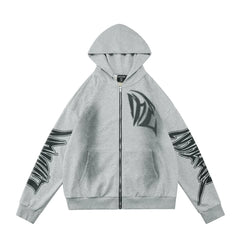Mixed Emotion Grey Hoodie – Black Art Font Back Print
