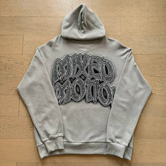 Mixed Emotion Skater Boy Graphic Zip‑Up Hoodie