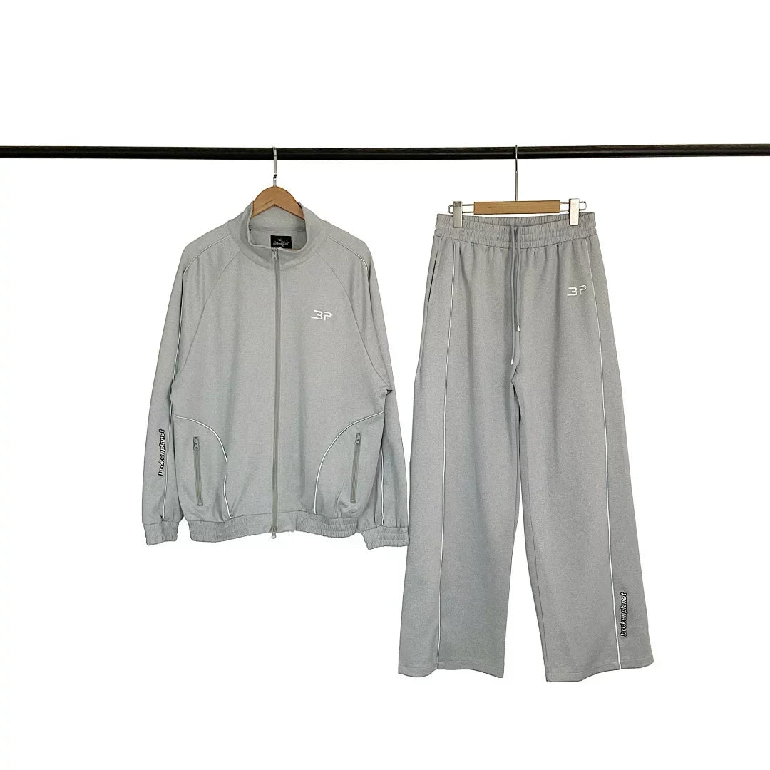 Broken Planet Piping Trim Track Jacket & Wide Leg Pants Set - 3 Colors Available