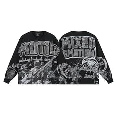 Mixed Emotion Rock Band Full‑Print Long‑Sleeve Tee