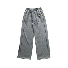 Broken Planet Logo Wide Leg Sweatpants - Heather Grey