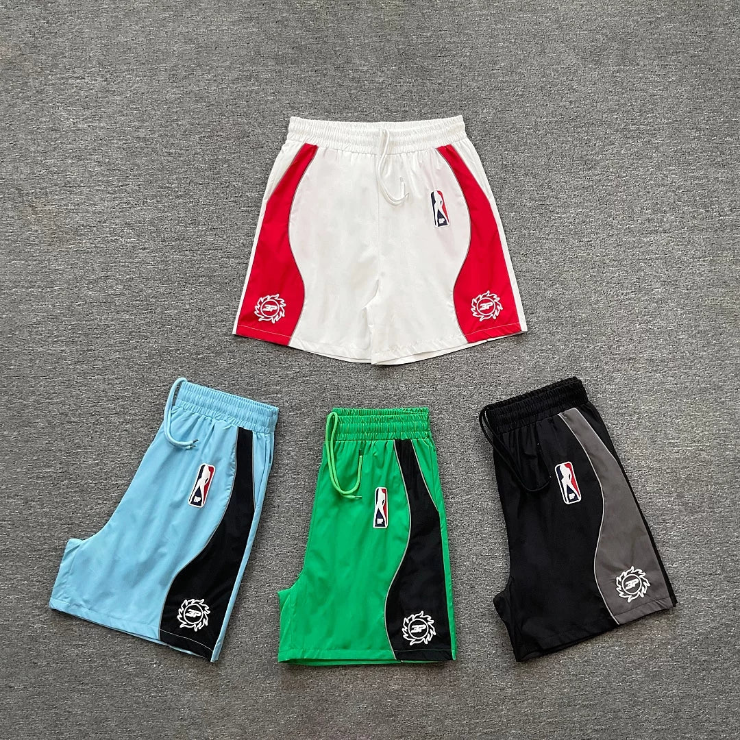 Broken Planet Color‑Block Basketball Mesh Shorts, 4 Colors Unisex Retro Street Sport Shorts