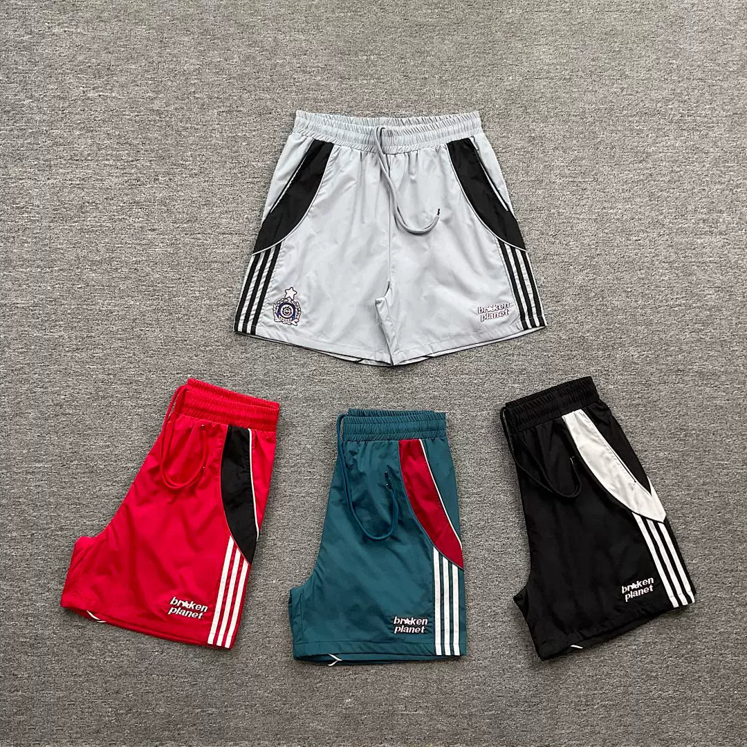 Broken Planet 3‑Stripe Retro Track Shorts (4 Colors)