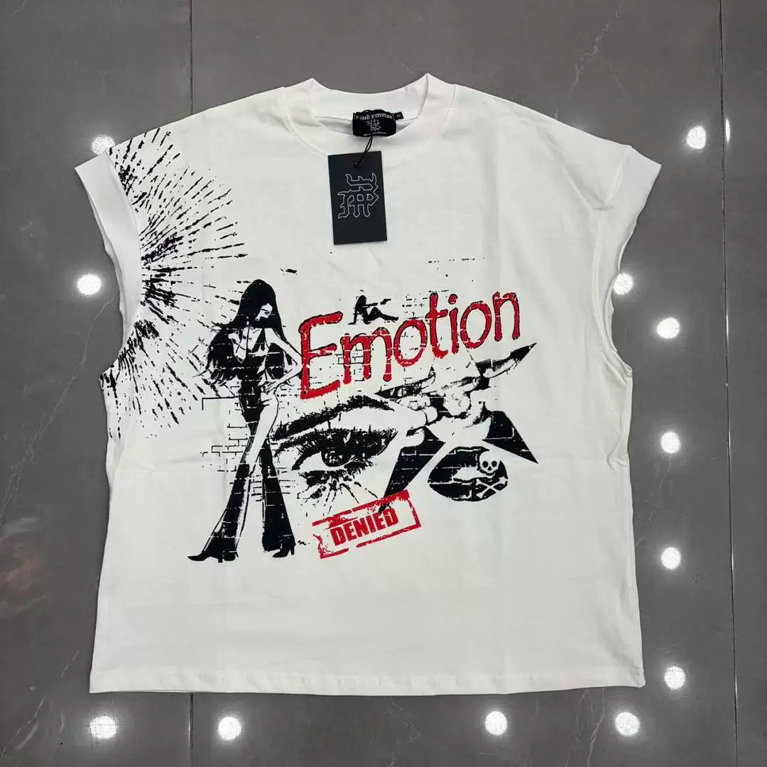 Mixed Emotion White Tank Top – Emotion Denied Dark Print