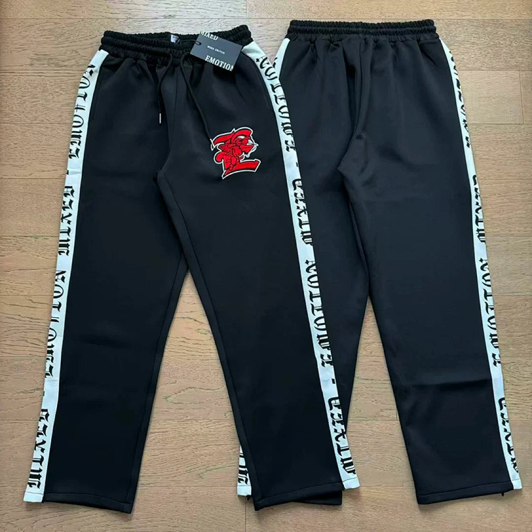 Mixed Emotion Embroidered Logo Zip‑Up Tracksuit Set