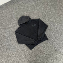 Broken Planet Minimal Embroidery Washed Black Matching Tracksuit Set