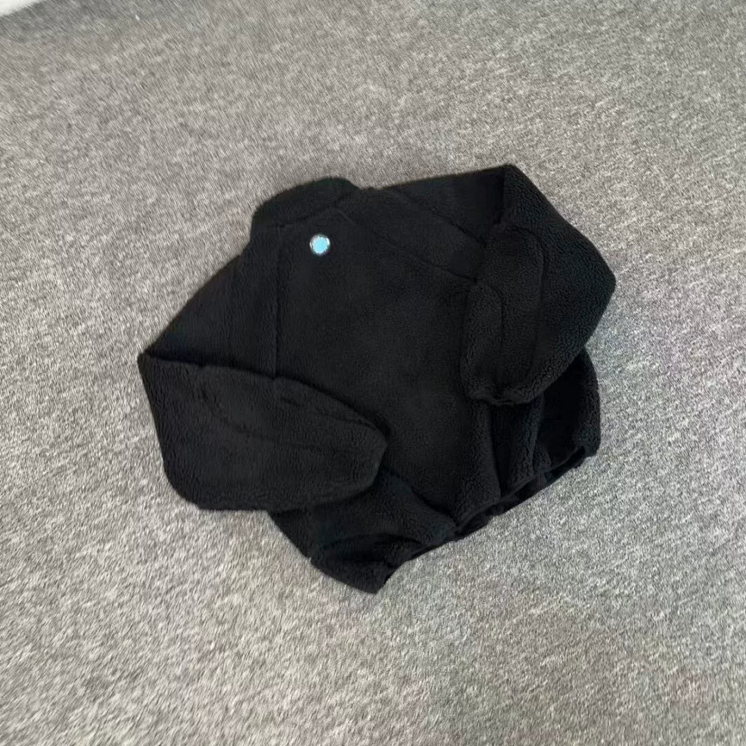Broken Planet Sherpa Fleece Full Zip Stand Collar Jacket - Black