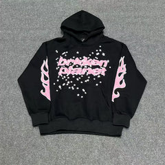 Broken Planet Pink Flame Star Allstars Hoodie - 2 Colors Available
