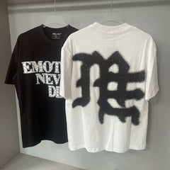 Mixed Emotion White Tee – Studded Emotions Never Die Back Print