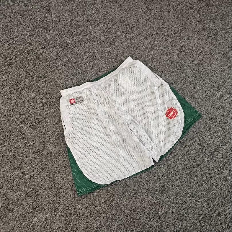Broken Planet Contrast Panel Double‑Layer Mesh Shorts