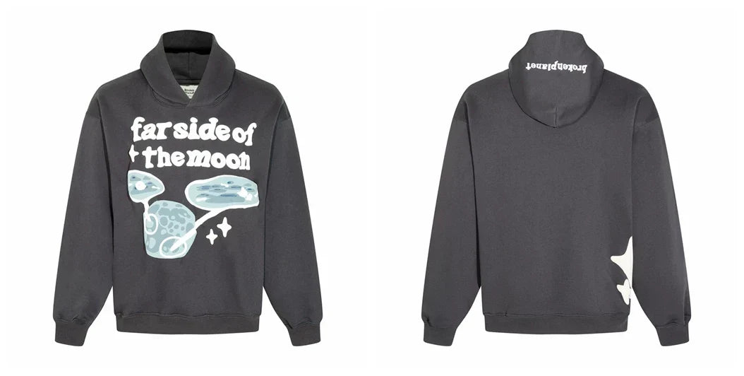 Broken Planet Far Side Of The Moon Dark Grey Oversized Hoodie