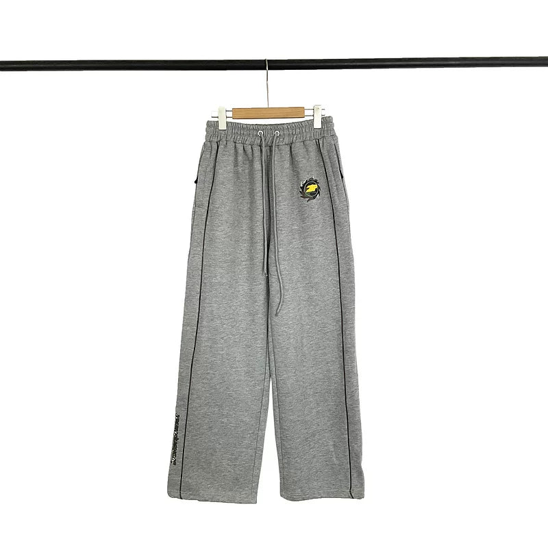 Broken Planet Logo Wide Leg Sweatpants - Heather Grey