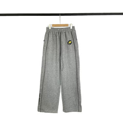 Broken Planet Logo Wide Leg Sweatpants - Heather Grey