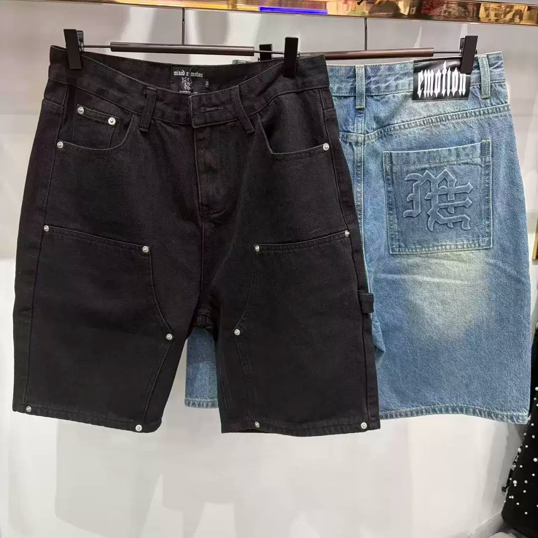 Mixed Emotion Black Denim Shorts – Gothic Emotion Label