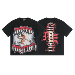 Mixed Emotion Black Tee – Studded Emotion Archer Print