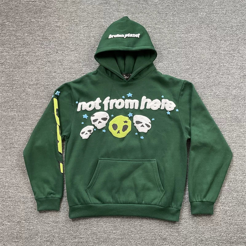 Broken Planet Not From Here Alien Skull Tracksuit Set - 3 Colors Available