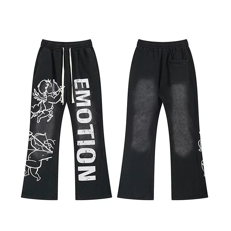 Mixed Emotion Black Pants – Cupid Emotion Print