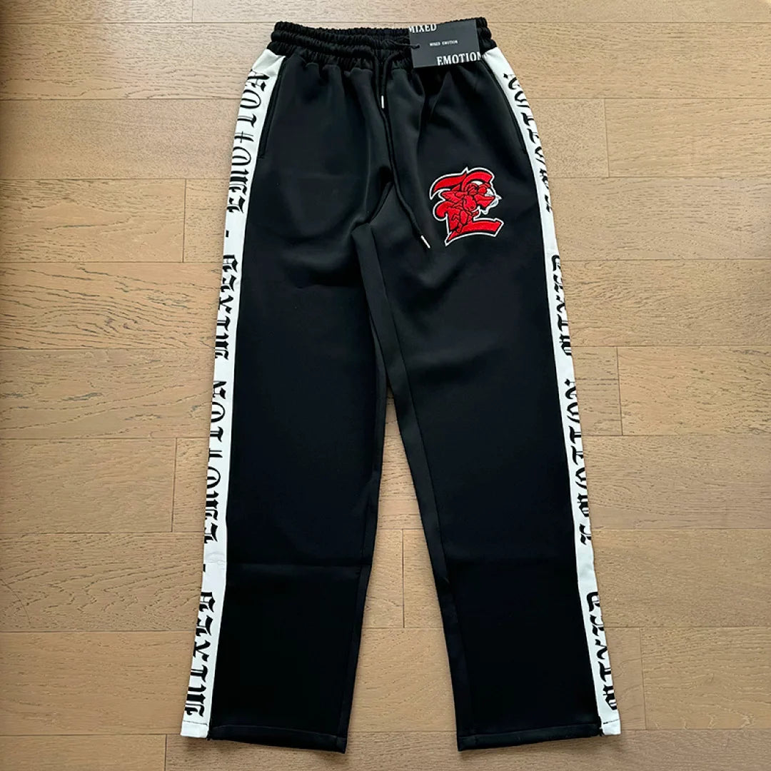Mixed Emotion Embroidered Logo Zip‑Up Tracksuit Set
