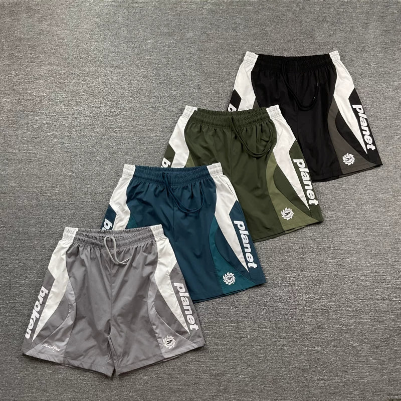 Broken Planet Retro Panel Shorts V2 - 4 Colors Available