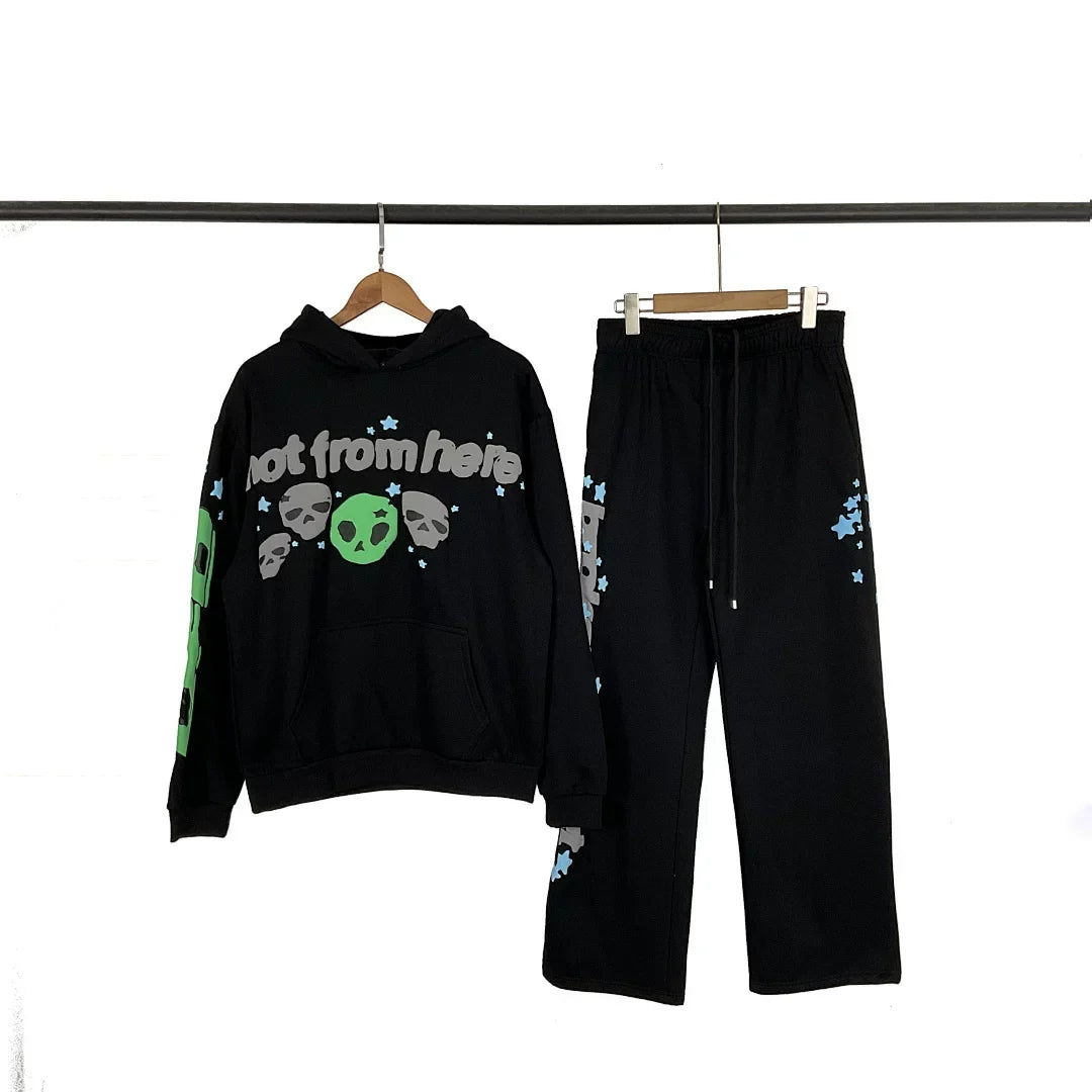 Broken Planet Not From Here Alien Skull Tracksuit Set - 3 Colors Available