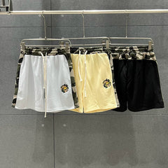 Broken Planet Camo Trim Embroidered Sweat Shorts‑3 Colors