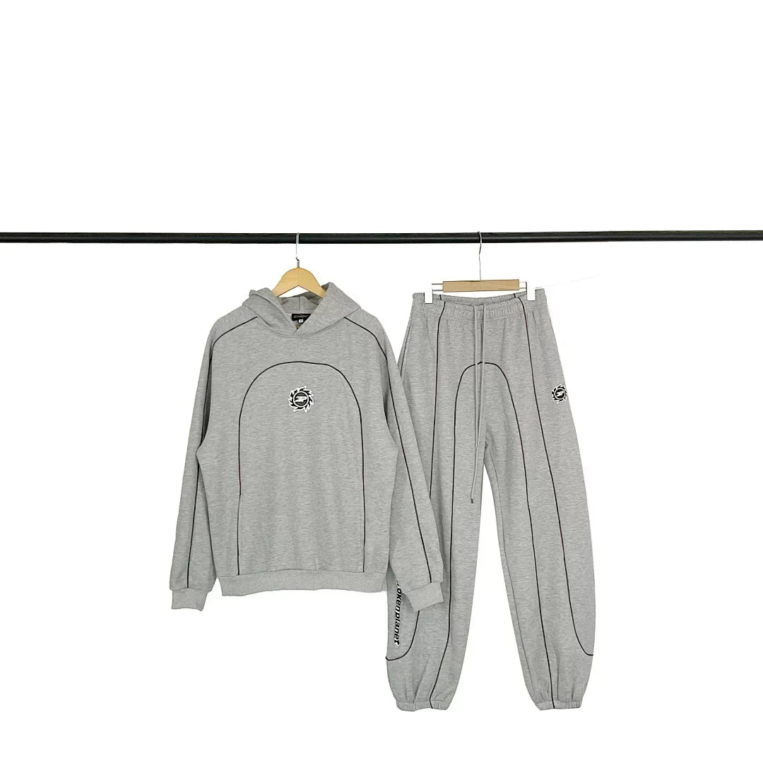 Broken Planet Curved Seam Logo Hoodie Jogger Set - 4 Colors Available